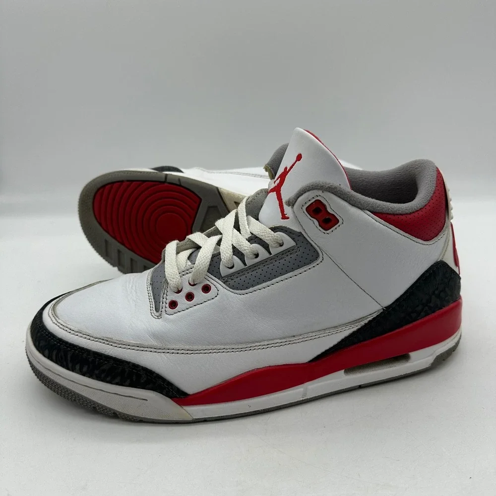Nike Air Jordan DN3707-160 Mens Size 11 Retro 3 Fire Red Elephant Print Sneakers